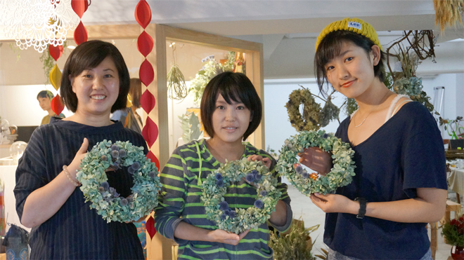 Tida Flowerドライフラワーリースワークショップ