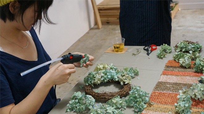 Tida Flowerドライフラワーリースワークショップ