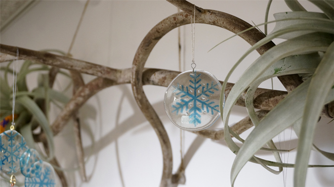 Glass & Art MOMO & Tida Flower Christmas exhibition 2015 雪の結晶 Snow Glass Frake スノーガラスフレーク