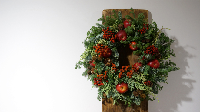 Glass & Art MOMO & Tida Flower Christmas exhibition 2015 クリスマスリース モミリース