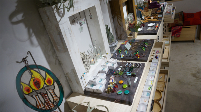 Glass & Art MOMO & Tida Flower Christmas exhibition 2015 ステンドグラス ガラス作品