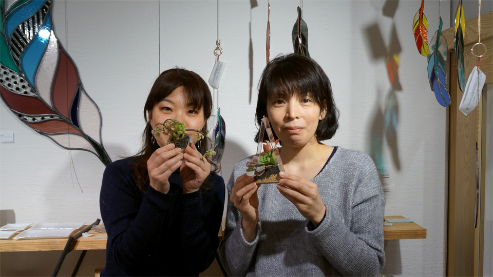 ステンドグラス多肉寄せ植えテラリウム ワークショップ