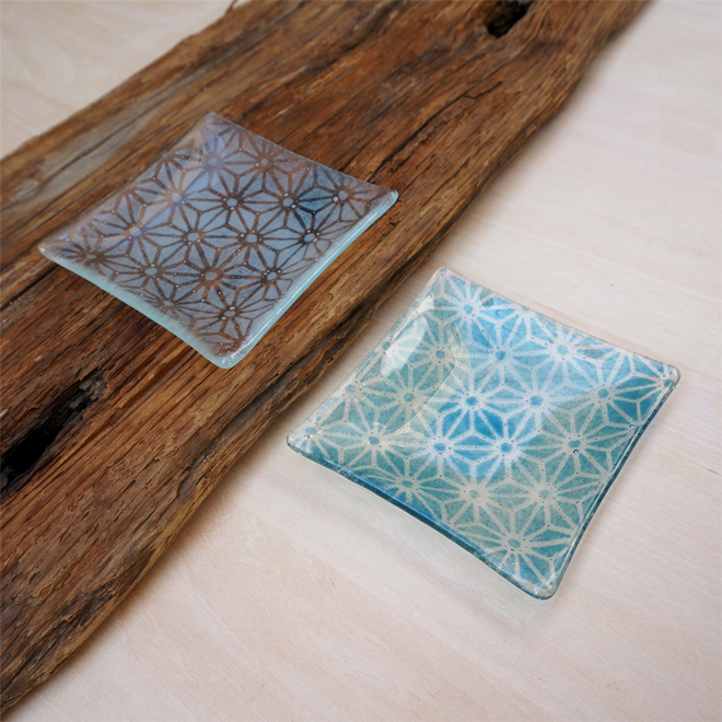TOKYO FANTASTIC × Glass&Art MOMO 麻の葉 ガラス 中皿