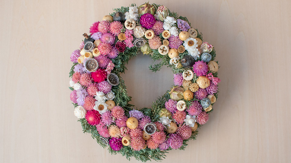 Tida Flowerのドライフラワーリース