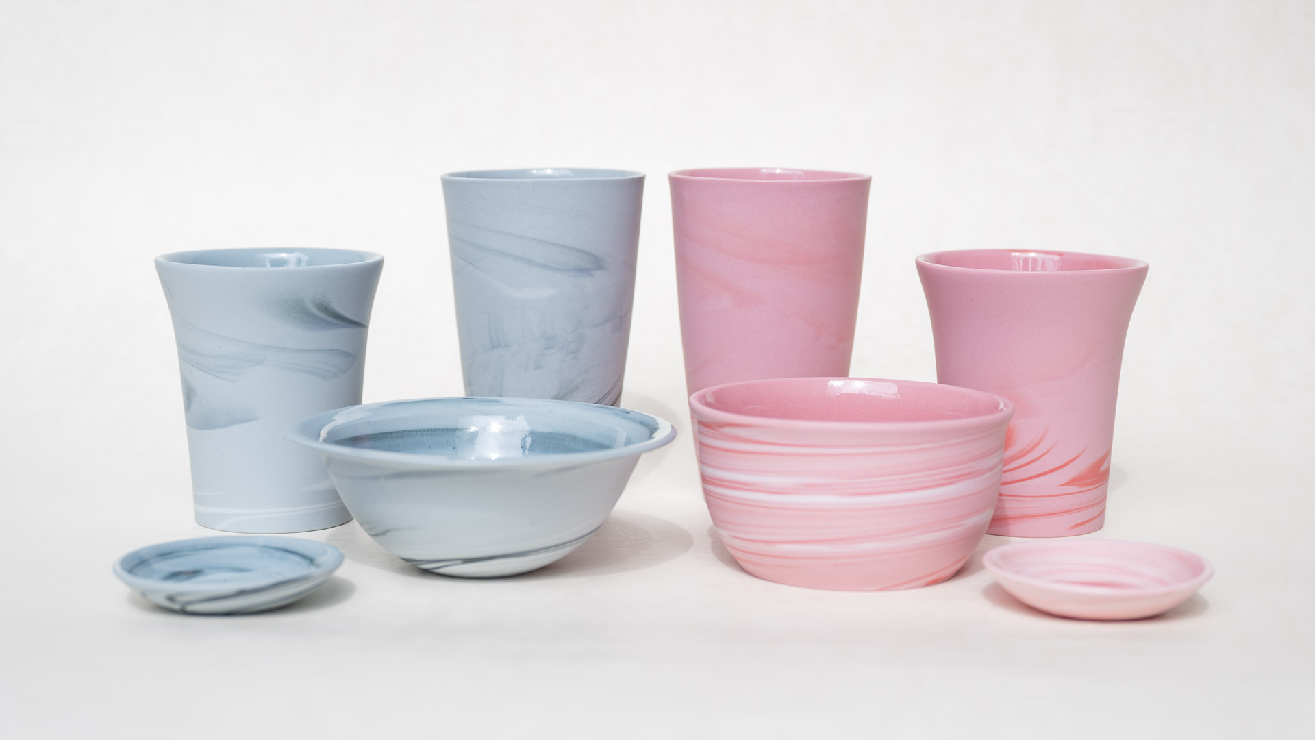 練り込みを使ったテーブルウェア(グレー・ピンク)北川和喜うつわ展 9/15-9/30, 2022【TOKYO FANTASTIC 青山店】