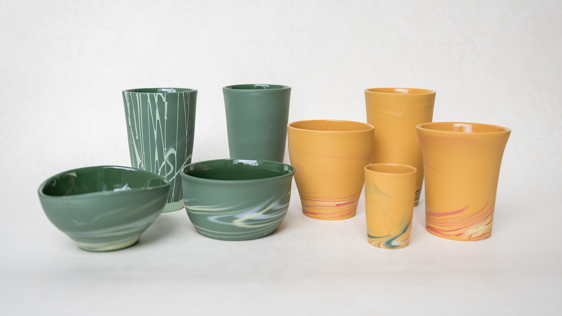 練り込みを使ったテーブルウェア(グリーン・オレンジ)北川和喜うつわ展 9/15-9/30, 2022【TOKYO FANTASTIC 青山店】