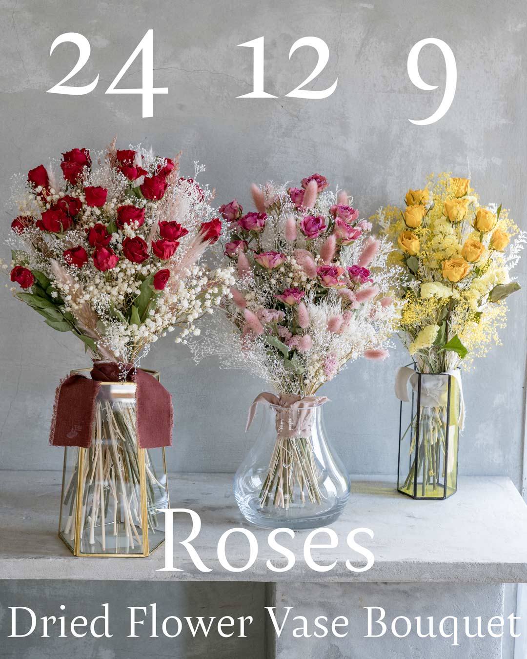Dried Flower Vase Bouquet